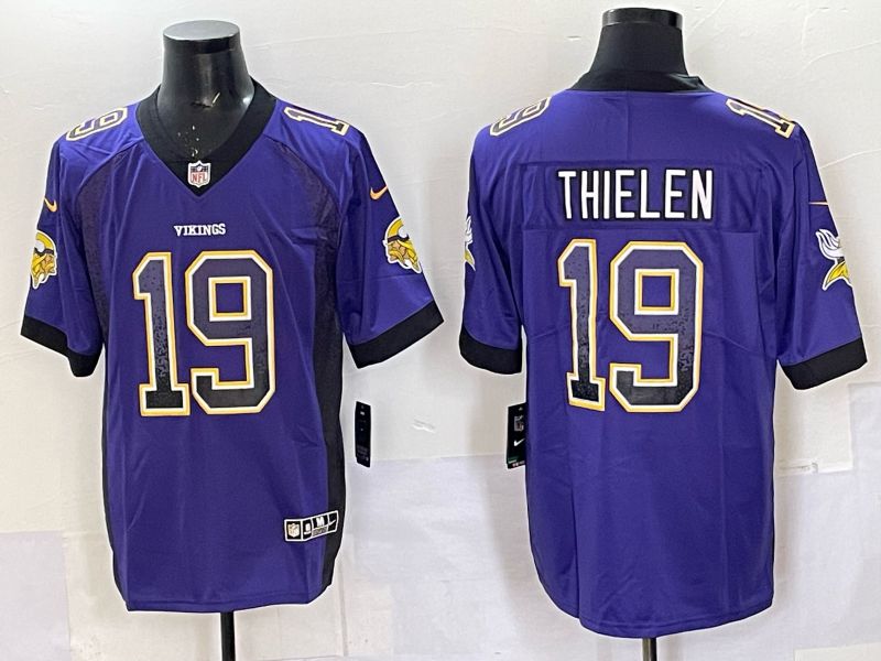 Men 2025 Minnesota Twins #19 Thielen Purple Nike Limited NFL Jersey style 031